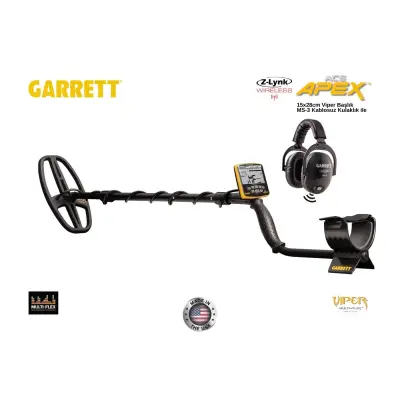 Garrett ACE Apex Multi-Flex Dedektör (6x11" DD Viper Başlık ve Kablosuz Kulaklık) görsel 2