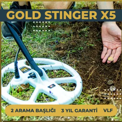 Mega Detection Gold Stinger X5 Çift Başlıklı Çok Frekanslı Ekranlı Altın ve Define Dedektörü görsel 4