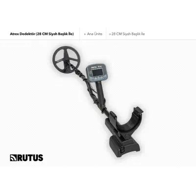 Rutus Atrex Seçilebilir Frekanslı Gelişmiş Define Dedektörü (28 cm DD Başlıklı) görsel 2