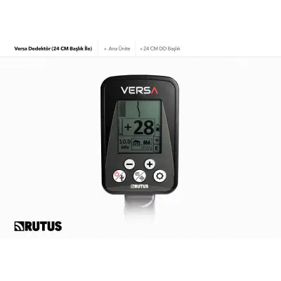 Rutus Versa Su Geçirmez Çoklu Frekans Define Dedektörü (24 cm DD Kompakt Başlıklı)