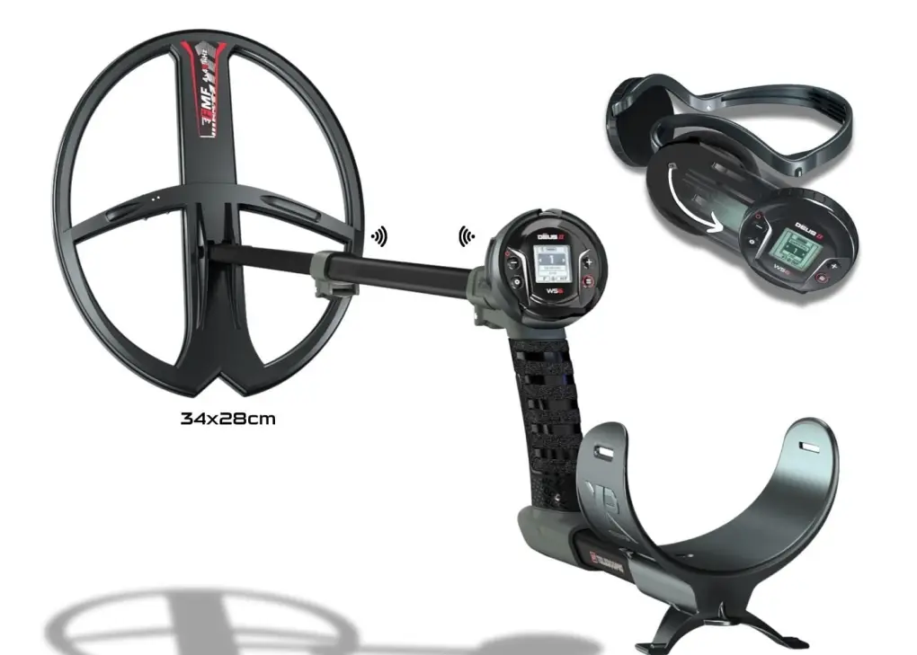 XP XP Deus 2 WS6 Master Tam Kablosuz Dedektör — WS6 Kulaklık ve 34x28 cm FMF Başlık